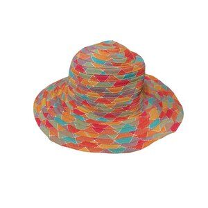 Vintage Filippo Catarzi Floppy Bucket Hat Italy Multicolor OS Women Beach Cotton
